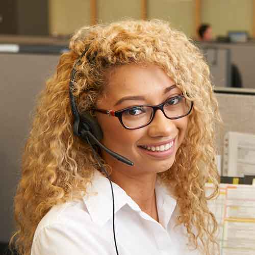 woman with headset