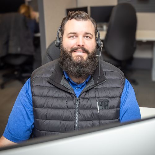 male customer service rep with headset