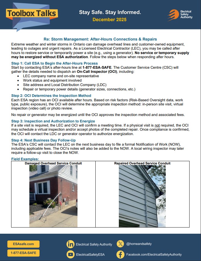 Toolbox talks December 2025