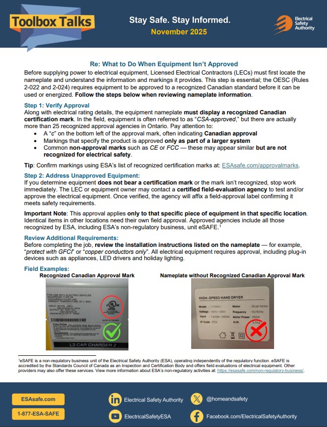 Toolbox talks November 2025