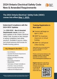 Ontario Electrical Safety Code 2024 Poster